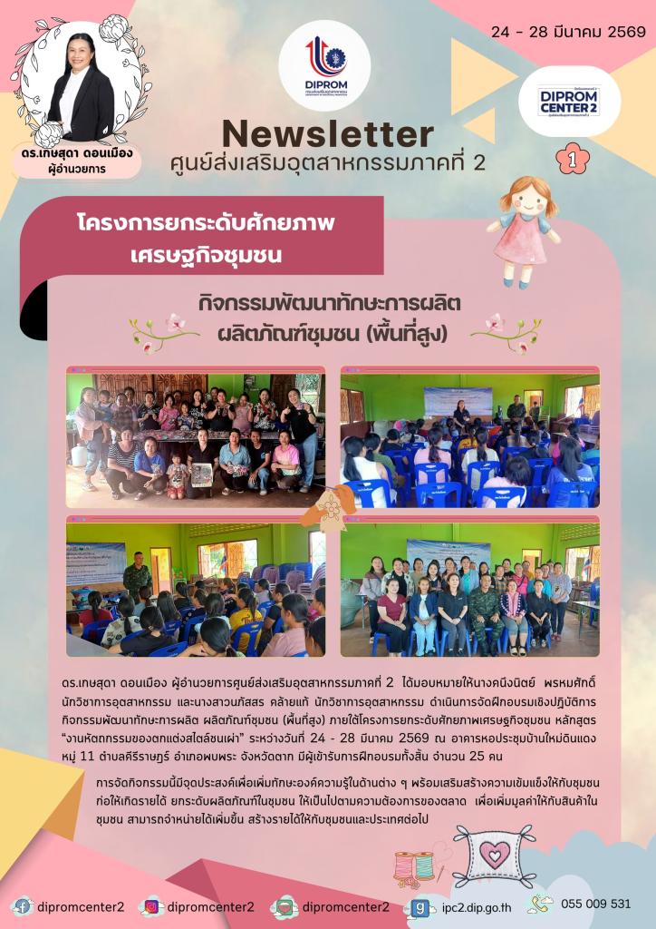 พัฒนาทักษะการผลิต ผลิตภัณฑ์ชุมชน