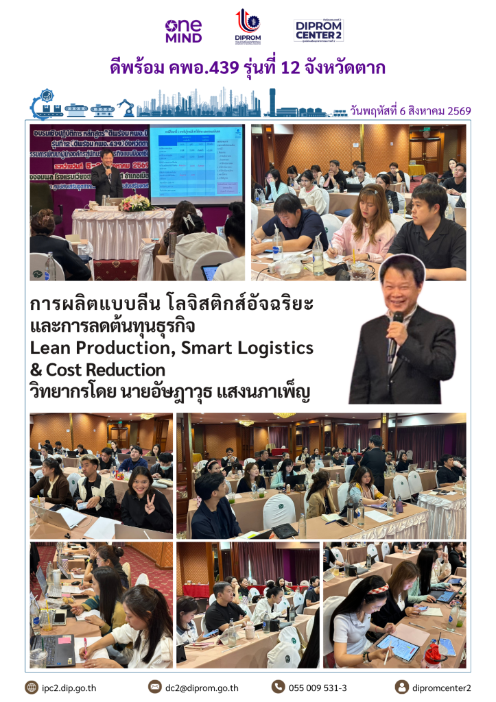 ดีพร้อมเซ็นเตอร์ 2 เดินหน้าปั้นนักธุรกิจใหม่ให้ดีพร้อม คพอ.439 รุ่นที่ 12 จ.ตาก